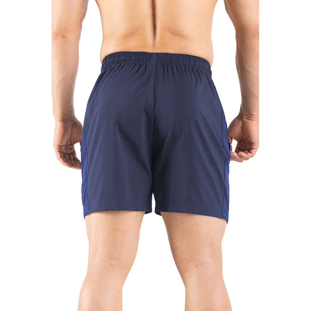 Men's 5" Running Shorts 2 Pack Quick Dry Athletic Workout Gym Shorts with Zipper Pockets Medium Navy/Green