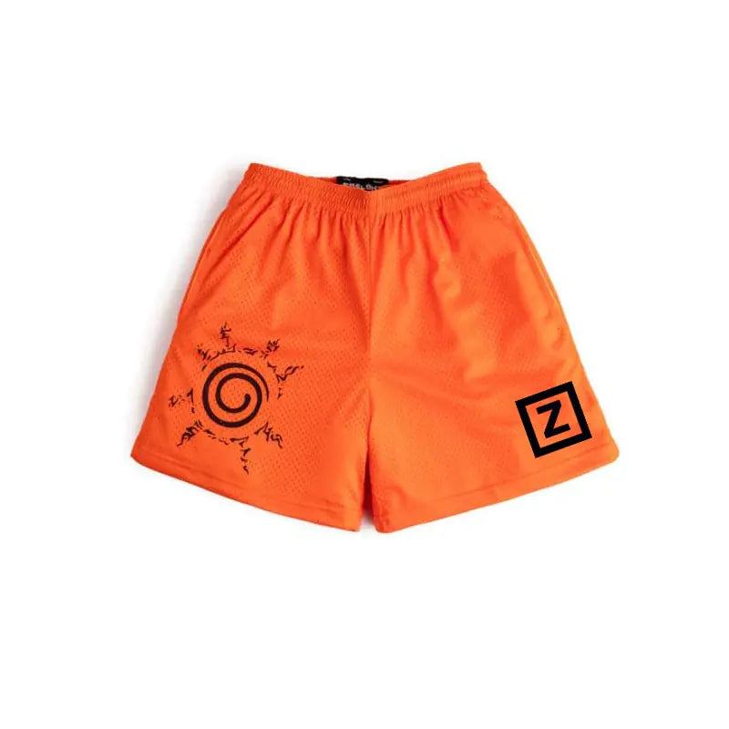 Cartoon Print Gym Shorts Quick Dry Mesh